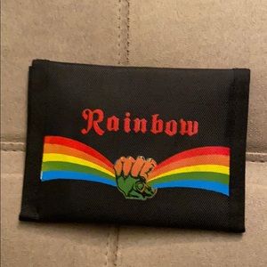 Rainbow Silk screened vintage wallet